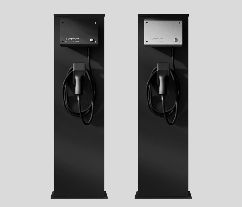 WARP4 Charging Stand DB703 powder-coated with WARP4 Charger