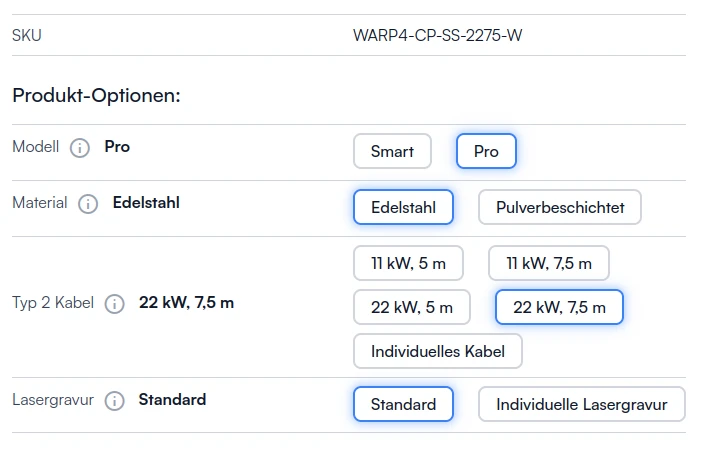 Individually configurable.